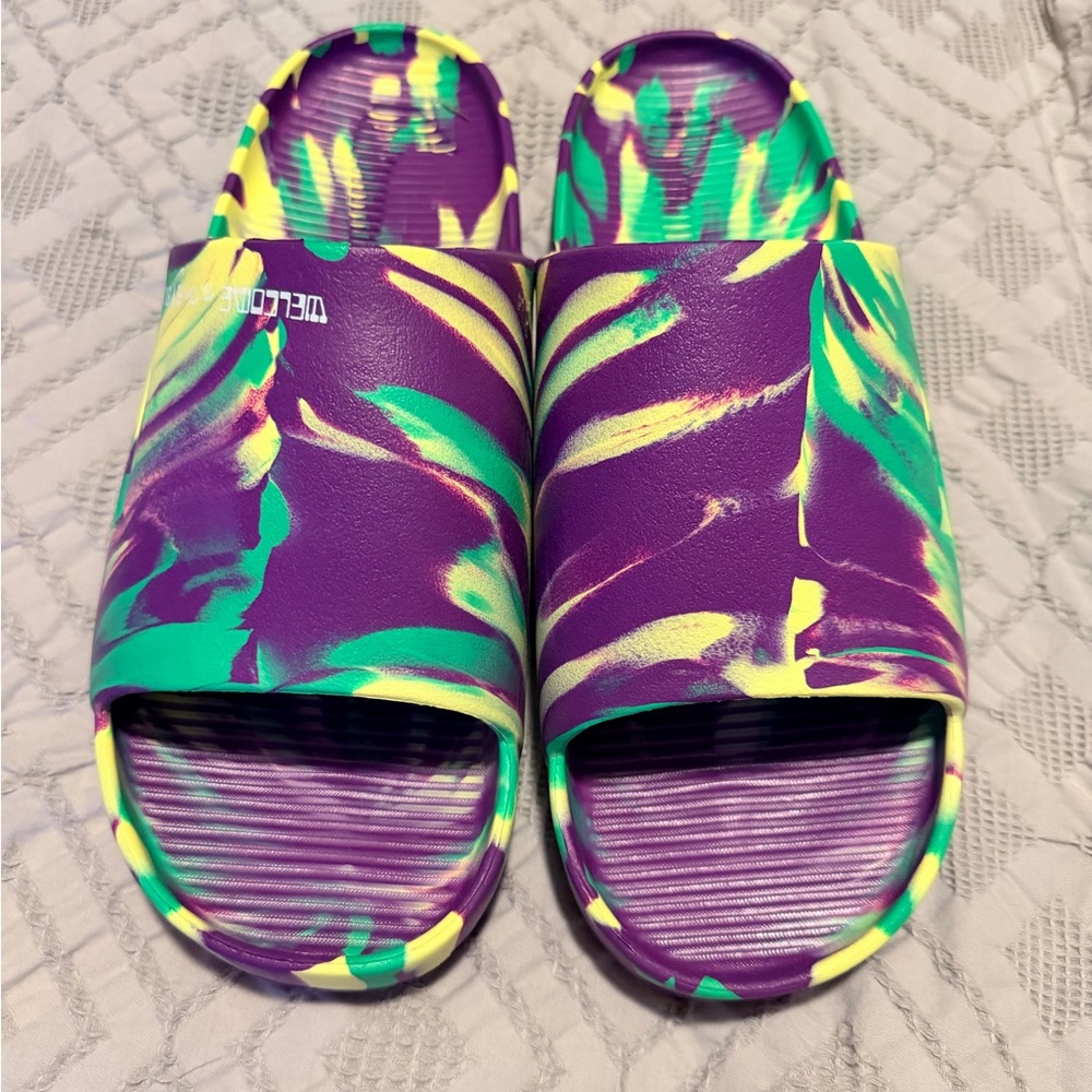 Nike Purple and Green Slip-On Loafers